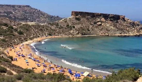 Ghain Tuffieha Beach in Malta