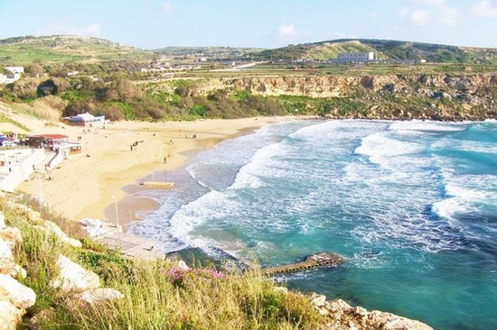 Golden Bay Beach in Malta