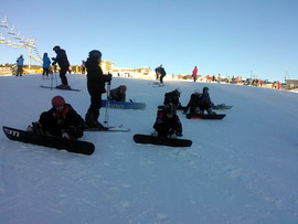 On snowboards in Bukovel. English camp Magic Camp
